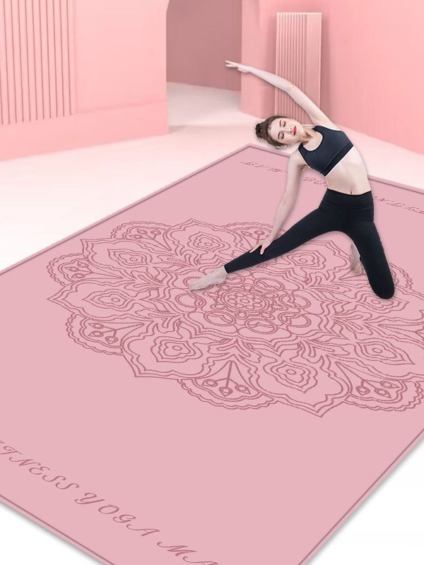 Joga paklājs, maisījuma materiāls, 12 mm biezums, ģeometriskais raksts, piemērots fitnesam un skaistumam