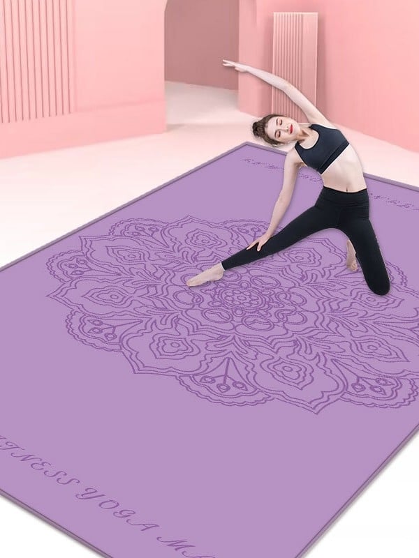 Joga paklājs, maisījuma materiāls, 12 mm biezums, ģeometriskais raksts, piemērots fitnesam un skaistumam