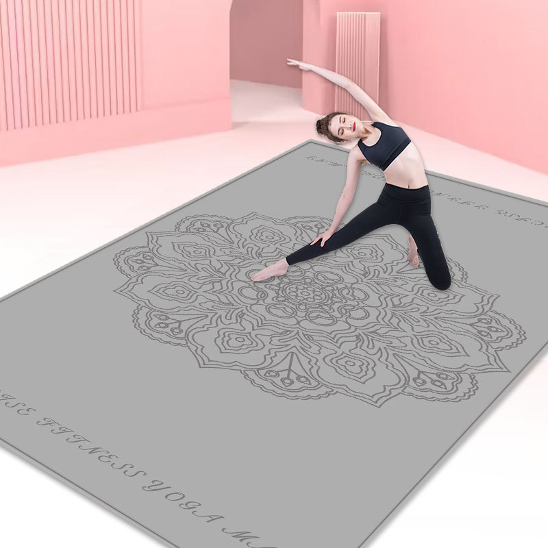 Joga paklājs, maisījuma materiāls, 12 mm biezums, ģeometriskais raksts, piemērots fitnesam un skaistumam