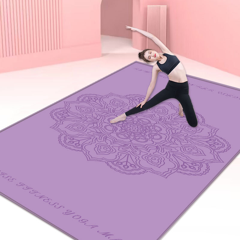 Joga paklājs, maisījuma materiāls, 12 mm biezums, ģeometriskais raksts, piemērots fitnesam un skaistumam