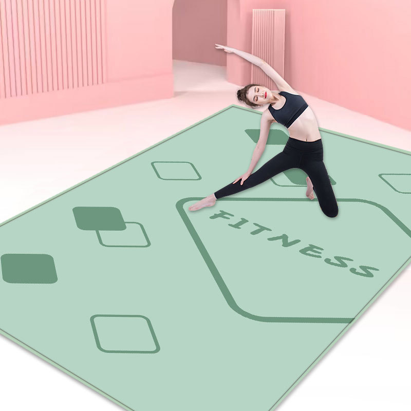 Joga paklājs, maisījuma materiāls, 12 mm biezums, ģeometriskais raksts, piemērots fitnesam un skaistumam