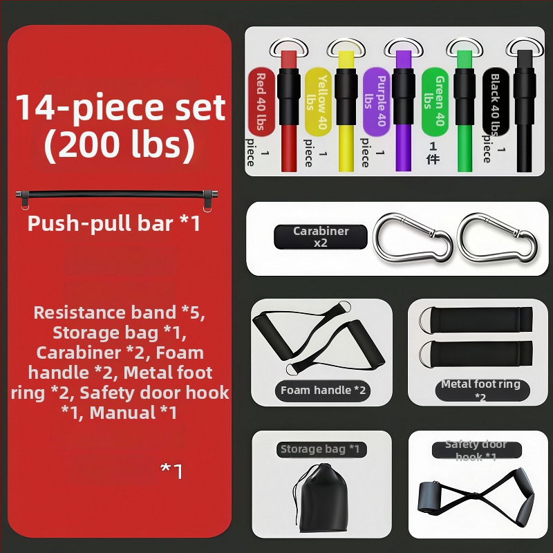 Jiupu Atsparos Virvutė – Namų fitneso įranga krūtinės treniravimui, tinkama vaikams, paaugliams ir suaugusiems, fitnesui ir grožiui