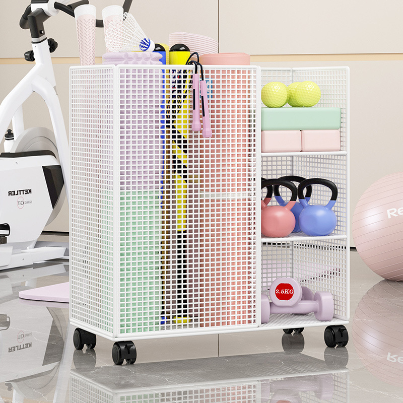 Dzelzs 3 līmeņu jogas matu uzglabāšanas statīvs, griežams, bez urbšanas, uz grīdas uzstādāms, piemērots guļamistabai, vannas istabai un viesistabai