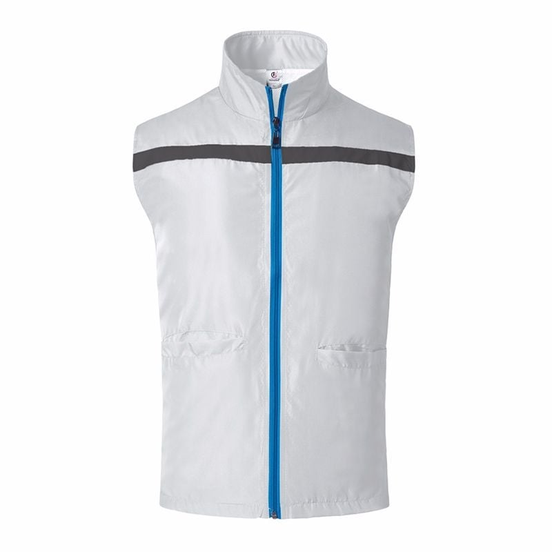 Önkéntes reflexiós mellény, kettős rétegű, elöl cipzár, rever gallér, egyenes szabás