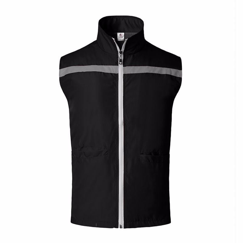 Önkéntes reflexiós mellény, kettős rétegű, elöl cipzár, rever gallér, egyenes szabás