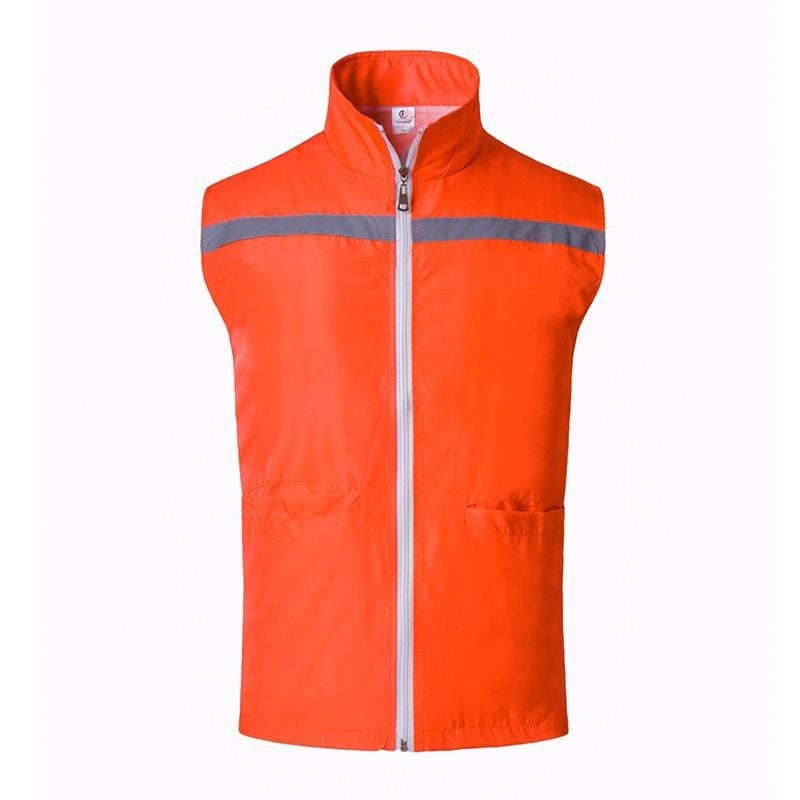 Önkéntes reflexiós mellény, kettős rétegű, elöl cipzár, rever gallér, egyenes szabás