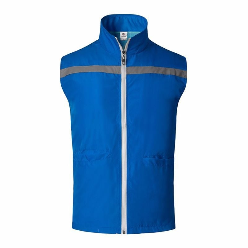 Önkéntes reflexiós mellény, kettős rétegű, elöl cipzár, rever gallér, egyenes szabás