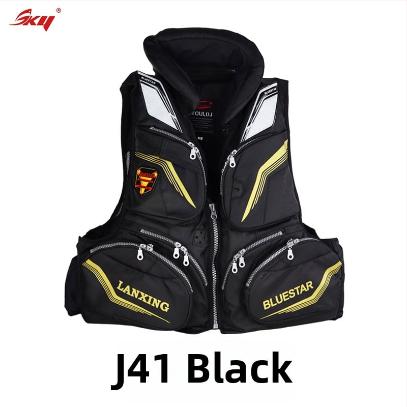 Suaugusiųjų gelbėjimo liemenė su dideliu plūdrumu, skirta jūros žvejybai ir banglenčių sportui, Oxford audinys, 6 kišenės su užsegimais, specifikacija 60