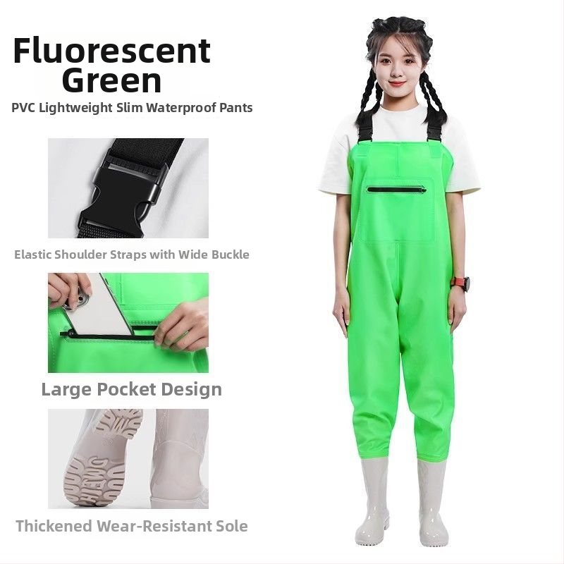 Žvejybos drabužiai – greitai džiūstantys apatiniai kelnysp braidymo metu, viso kūno lietaus kelnytės ir vandens bateliai pavasariui