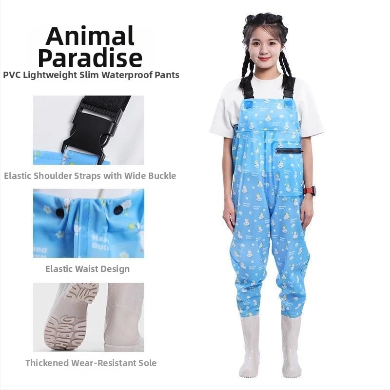 Žvejybos drabužiai – greitai džiūstantys apatiniai kelnysp braidymo metu, viso kūno lietaus kelnytės ir vandens bateliai pavasariui