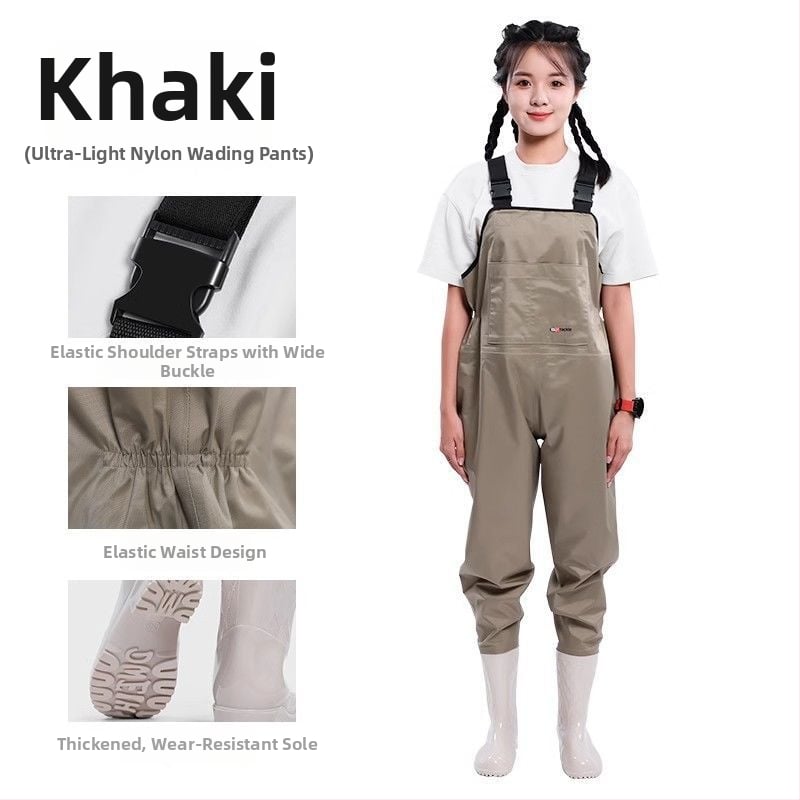 Žvejybos drabužiai – greitai džiūstantys apatiniai kelnysp braidymo metu, viso kūno lietaus kelnytės ir vandens bateliai pavasariui