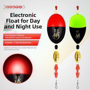 Pludiņu komplekts makšķerēšanai no plastmasas, gaismas efekts, gari metieni, nakts makšķerēšana