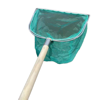 Dubultā rāmis zvejas tīklā ar koka rokturi un tērauda stieni, bez mezgliem, ātri žūstošs
