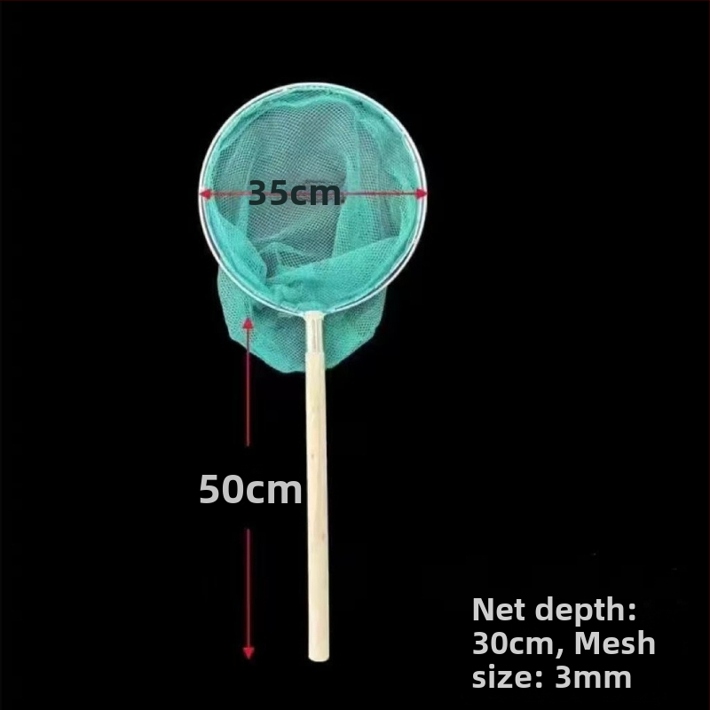 Dubultā rāmis zvejas tīklā ar koka rokturi un tērauda stieni, bez mezgliem, ātri žūstošs
