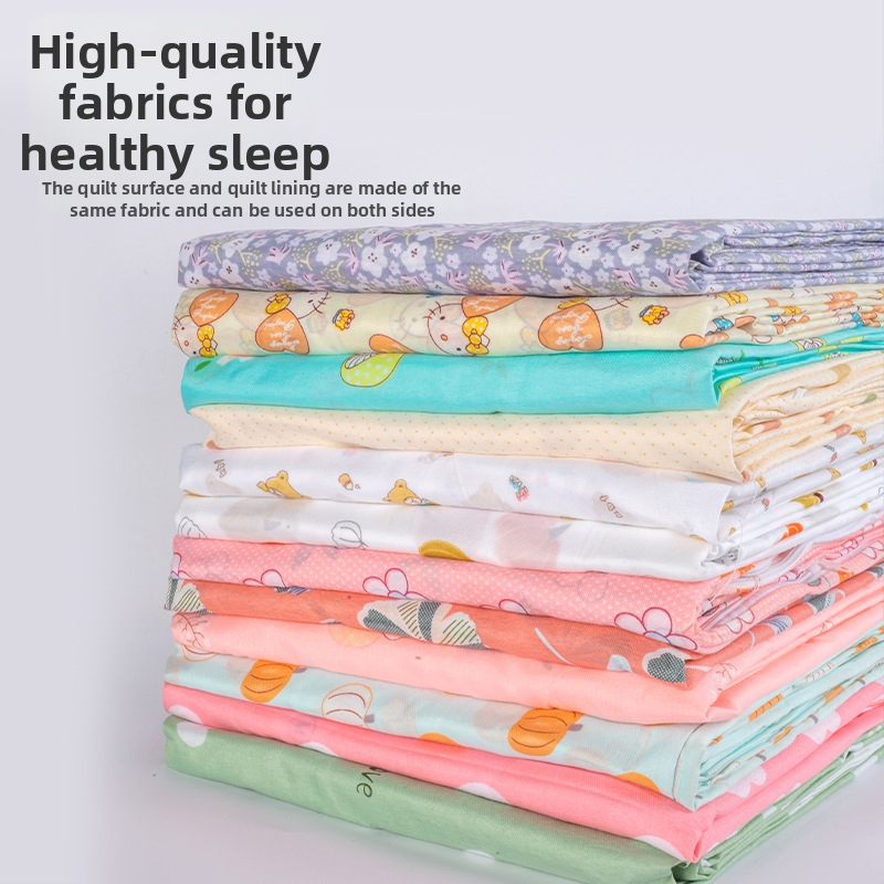 Povlak na prikrývku z polyesterovo-bavlneného zmesi, reaktívna tlač a farbenie, prispôsobiteľné vzory (pásiky, srdcia, geometria, kreslené postavičky, rastliny)