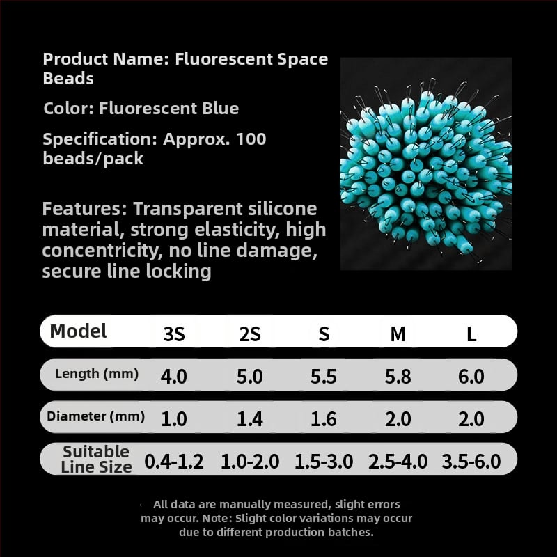 Space Bean silikona pērļu komplekts - augstas kvalitātes, anti-tangle, slīdējošas pērles makšķerēšanai, vairumtirdzniecības komplekts
