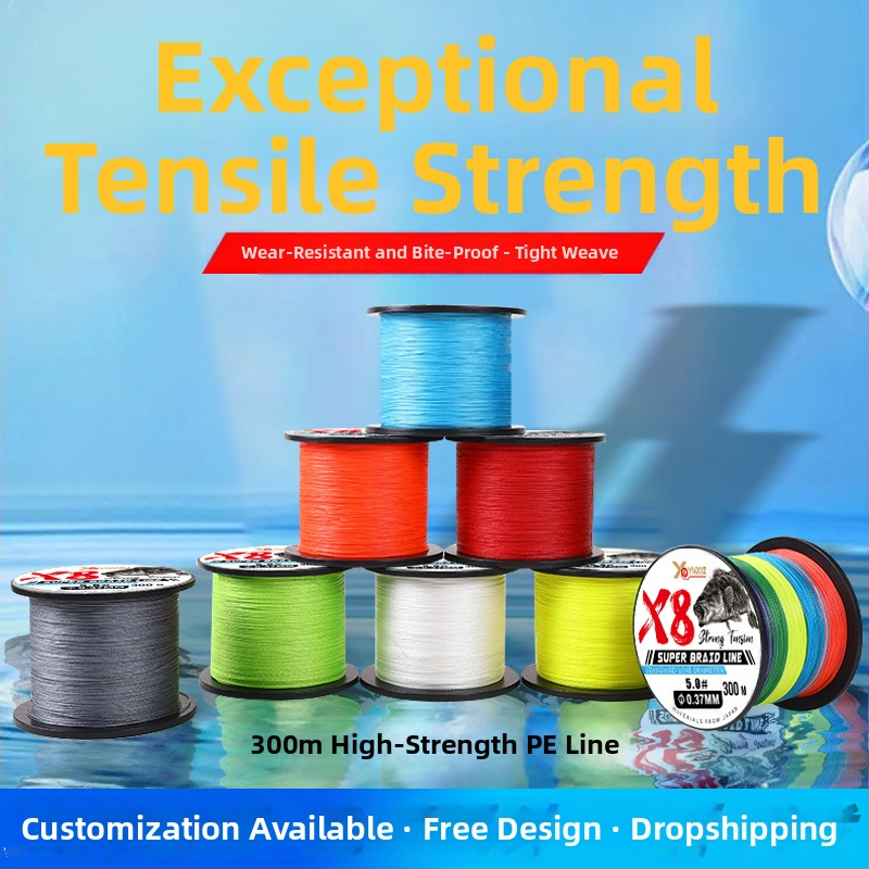 Pletena glavna linija za ribolov, PE, izuzetna izdržljivost, 300 m, YUXIZI