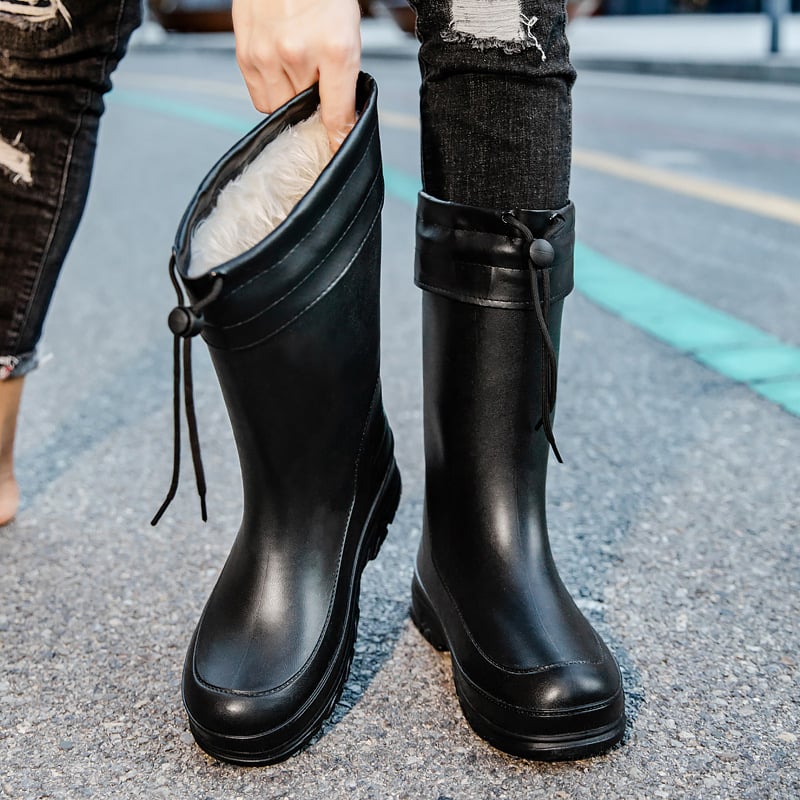 Meeste vihmajalatsid PVC ülaosaga, veekindlad, libisemiskindlad, keskmise pikkusega, süstimisvormitud talla