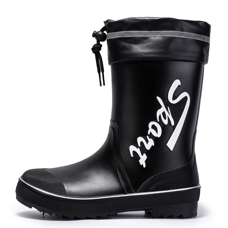 Meeste vihmajalatsid: veekindel PVC ülaosa, injektsioonivormiga plastikust talla, Slip-on disain, sisemus võrk ja kunstvill, libisemisvastased, soojad, kulumiskindlad, nelja hooajaga kasutamiseks