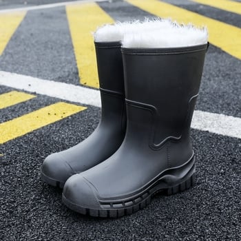 Meeste keskmise säärega vihmasaapad, PVC ülemine, plastmassist tald, veekindlad, libisemiskindlad, tõmblukuga sulgemine