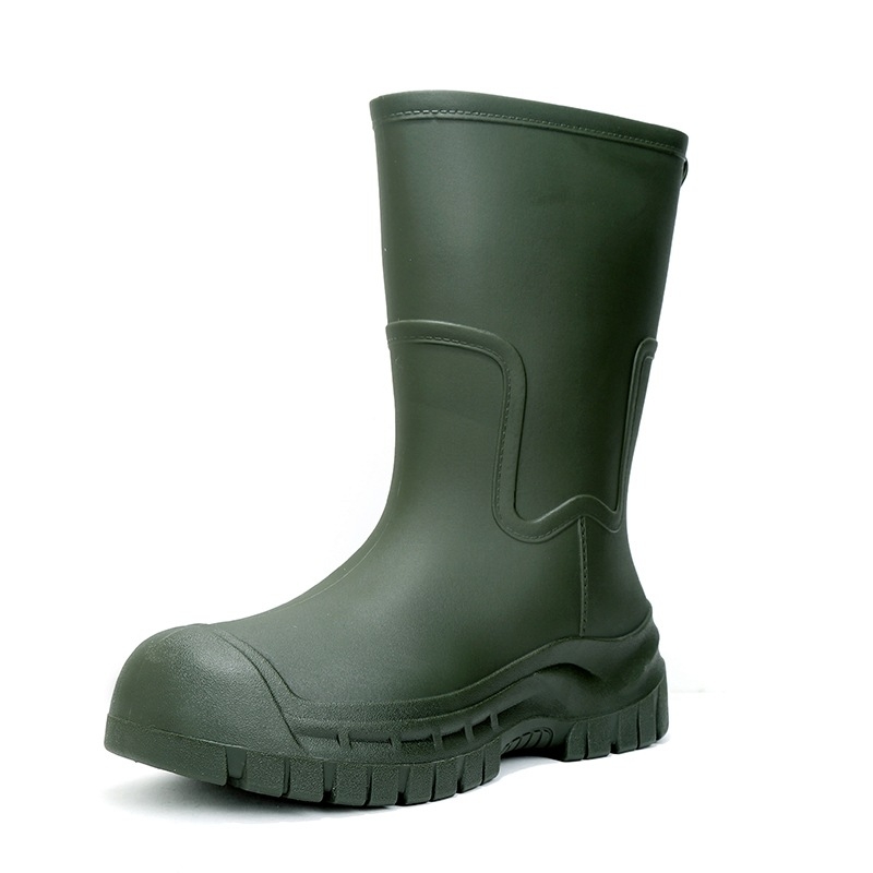 Meeste keskmise säärega vihmasaapad, PVC ülemine, plastmassist tald, veekindlad, libisemiskindlad, tõmblukuga sulgemine