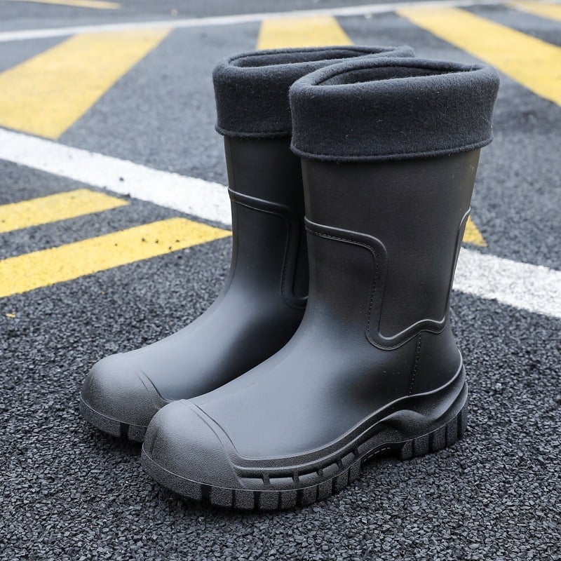 Meeste keskmise säärega vihmasaapad, PVC ülemine, plastmassist tald, veekindlad, libisemiskindlad, tõmblukuga sulgemine