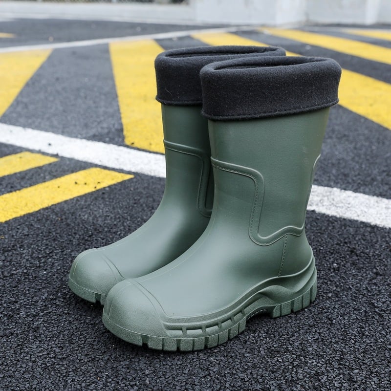 Meeste keskmise säärega vihmasaapad, PVC ülemine, plastmassist tald, veekindlad, libisemiskindlad, tõmblukuga sulgemine