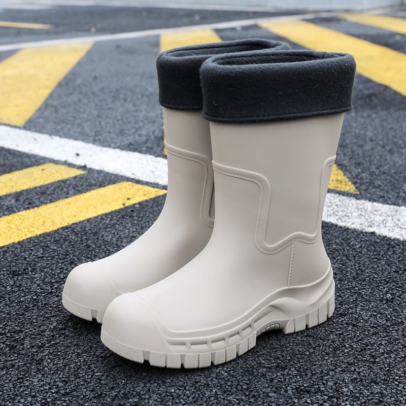 Meeste keskmise säärega vihmasaapad, PVC ülemine, plastmassist tald, veekindlad, libisemiskindlad, tõmblukuga sulgemine