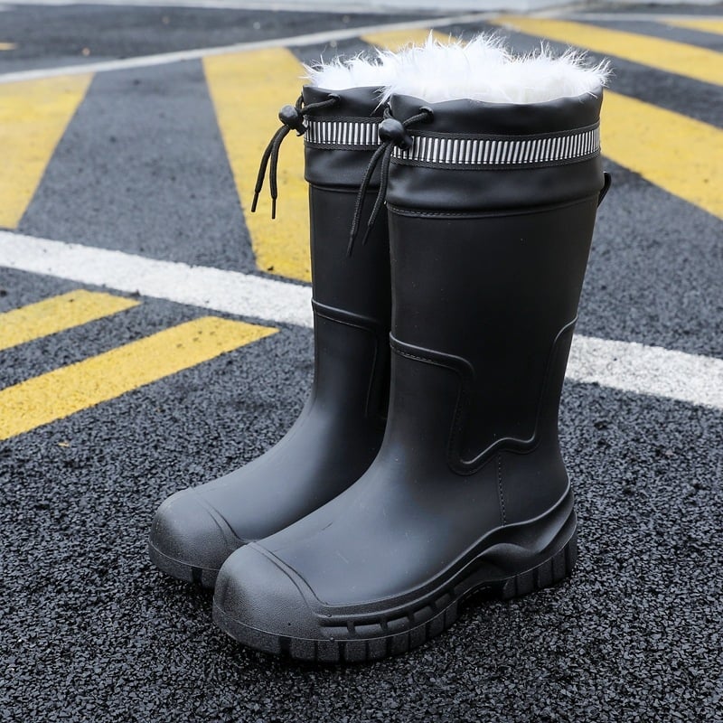 Meeste keskmise säärega vihmasaapad, PVC ülemine, plastmassist tald, veekindlad, libisemiskindlad, tõmblukuga sulgemine