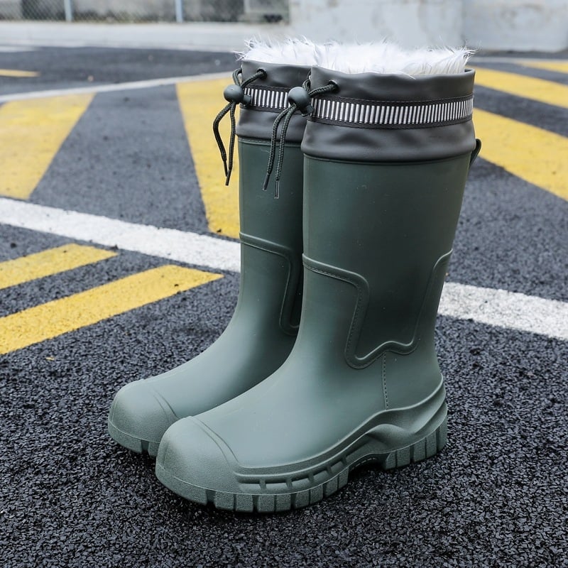 Meeste keskmise säärega vihmasaapad, PVC ülemine, plastmassist tald, veekindlad, libisemiskindlad, tõmblukuga sulgemine