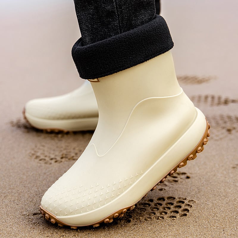 Meeste PVC vihmajalatsid – ülemine osa ja tald PVC, keskmise pikkusega sääred, pull-on stiil, EVA sisetald