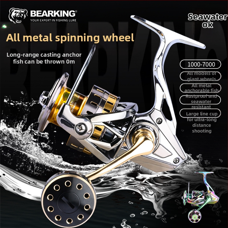 Bearking spininga makšķere, pilnmetāla konstrukcija, modelis 1000-7000, dziļa spole, ārkārtīgi tāls metiens, izturīgs pret sālsūdeni