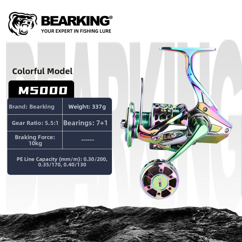Bearking spininga makšķere, pilnmetāla konstrukcija, modelis 1000-7000, dziļa spole, ārkārtīgi tāls metiens, izturīgs pret sālsūdeni