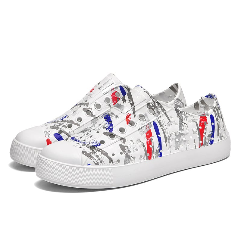 Sandale de plajă cu model floral perforat, partea superioară și talpa din EVA, uscare rapidă, respirabile, impermeabile, vârf rotund, înălțimea tocurilor 2,5 cm