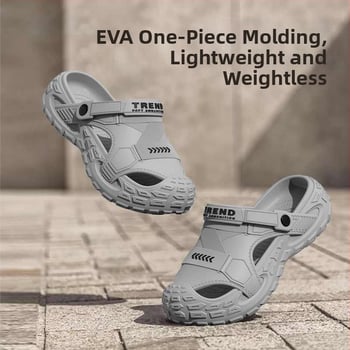 Sandale bărbați EVA, respirante, anti miros, antiderapante, EVA partea superioară și talpa, slip-on, stil coreean, pentru activități în apă