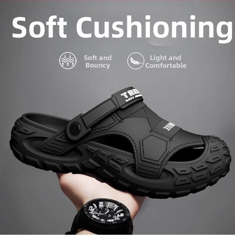 Sandale bărbați EVA, respirante, anti miros, antiderapante, EVA partea superioară și talpa, slip-on, stil coreean, pentru activități în apă