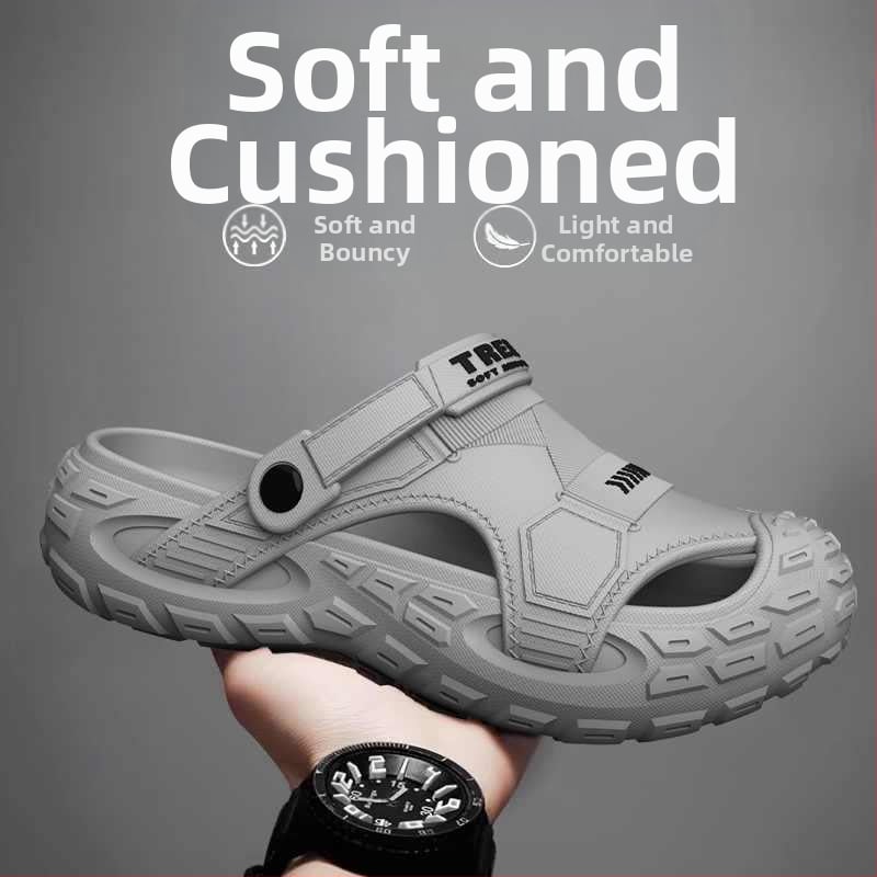 Sandale bărbați EVA, respirante, anti miros, antiderapante, EVA partea superioară și talpa, slip-on, stil coreean, pentru activități în apă