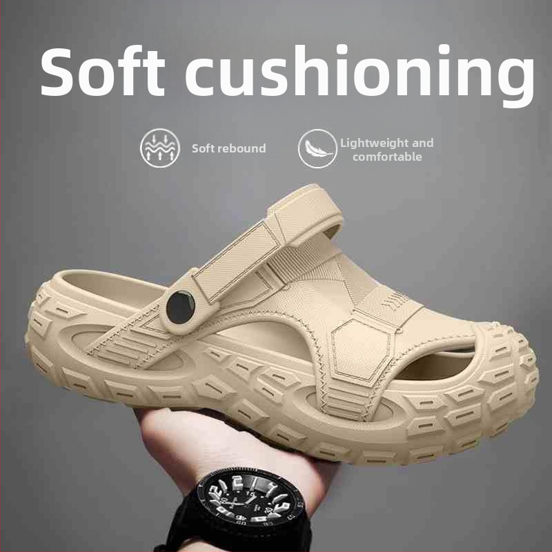 Sandale bărbați EVA, respirante, anti miros, antiderapante, EVA partea superioară și talpa, slip-on, stil coreean, pentru activități în apă