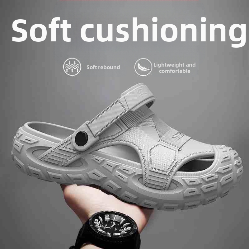 Sandale bărbați EVA, respirante, anti miros, antiderapante, EVA partea superioară și talpa, slip-on, stil coreean, pentru activități în apă