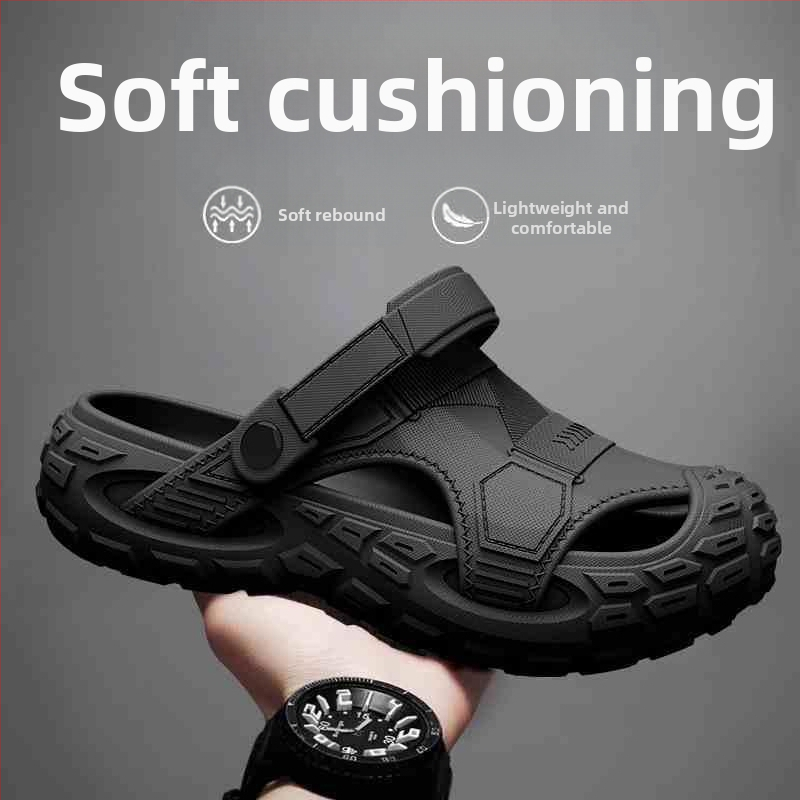 Sandale bărbați EVA, respirante, anti miros, antiderapante, EVA partea superioară și talpa, slip-on, stil coreean, pentru activități în apă