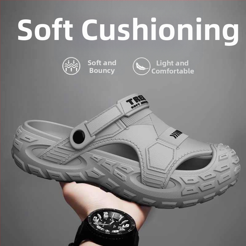 Sandale bărbați EVA, respirante, anti miros, antiderapante, EVA partea superioară și talpa, slip-on, stil coreean, pentru activități în apă