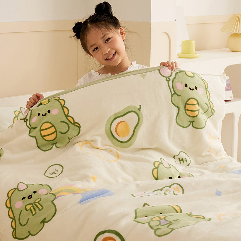 Bērnu velūra sega komplekts, visu sezonu, pildījums no sojas šķiedras, šūts, noņemams multfilmu dizains