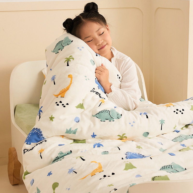 Bērnu velūra sega komplekts, visu sezonu, pildījums no sojas šķiedras, šūts, noņemams multfilmu dizains