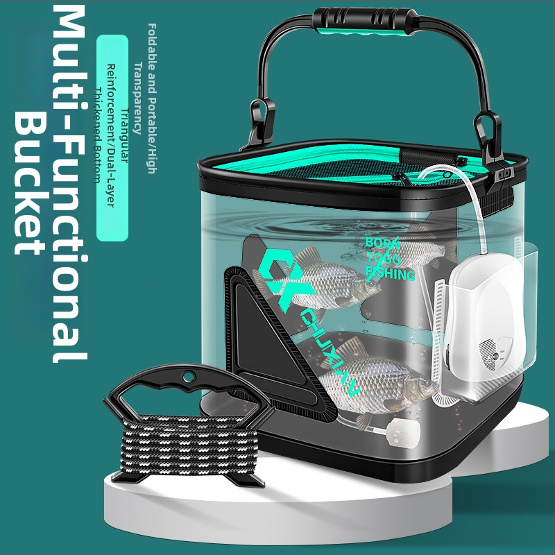 Dzīvo zivju spainis, saliekams, caurspīdīgs EVA dizains makšķerēšanai; svars 0.5 kg