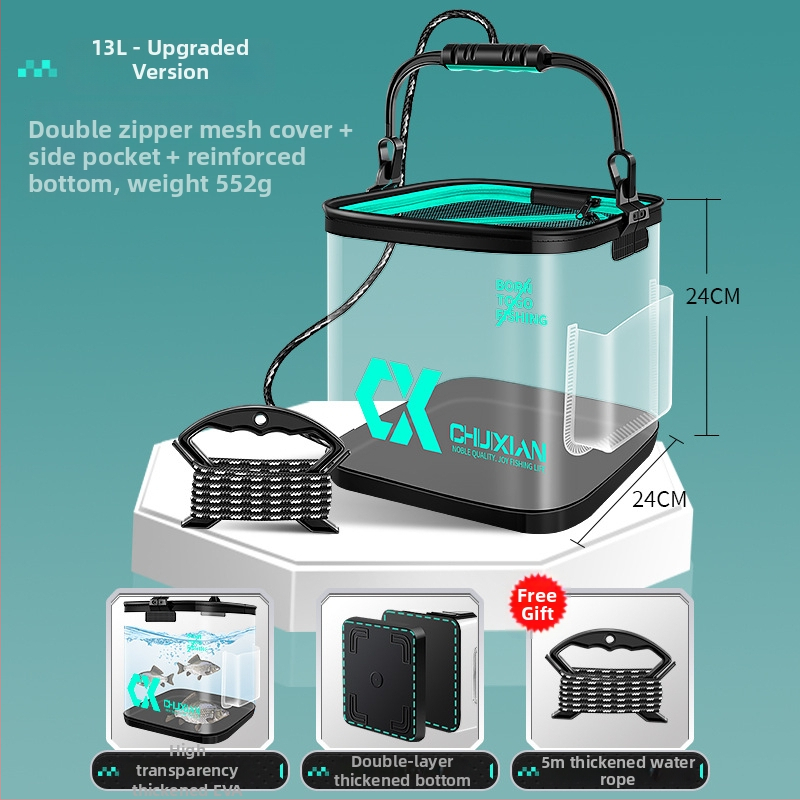 Dzīvo zivju spainis, saliekams, caurspīdīgs EVA dizains makšķerēšanai; svars 0.5 kg