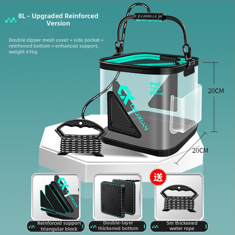 Dzīvo zivju spainis, saliekams, caurspīdīgs EVA dizains makšķerēšanai; svars 0.5 kg