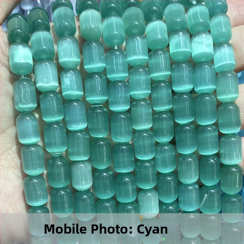 Perle mačjeg oka, staklene cilindrične perle za DIY nakit, 10×14 mm