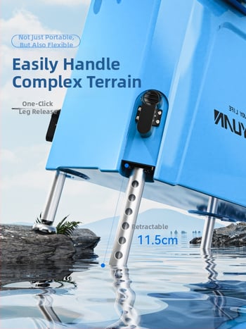 Daudzfunkcionāls izstiepjams zvejas spainis ar sēdvietu, biezināts PET materiāls, 2,6 kg