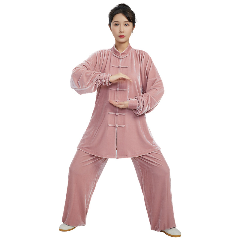 Tai Chi uniforma, unisex za odrasle, kratki model, baršunasta tkanina (80% poliester; podstava 20% poliester), pogodno za fitness, borilačke vještine i jogu