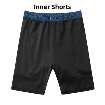 Unisex divslāņu vaļīgi peldkostīmu šorti, poliestera-spandeks maisījums, līdz 30% spandeksa, bokser styling